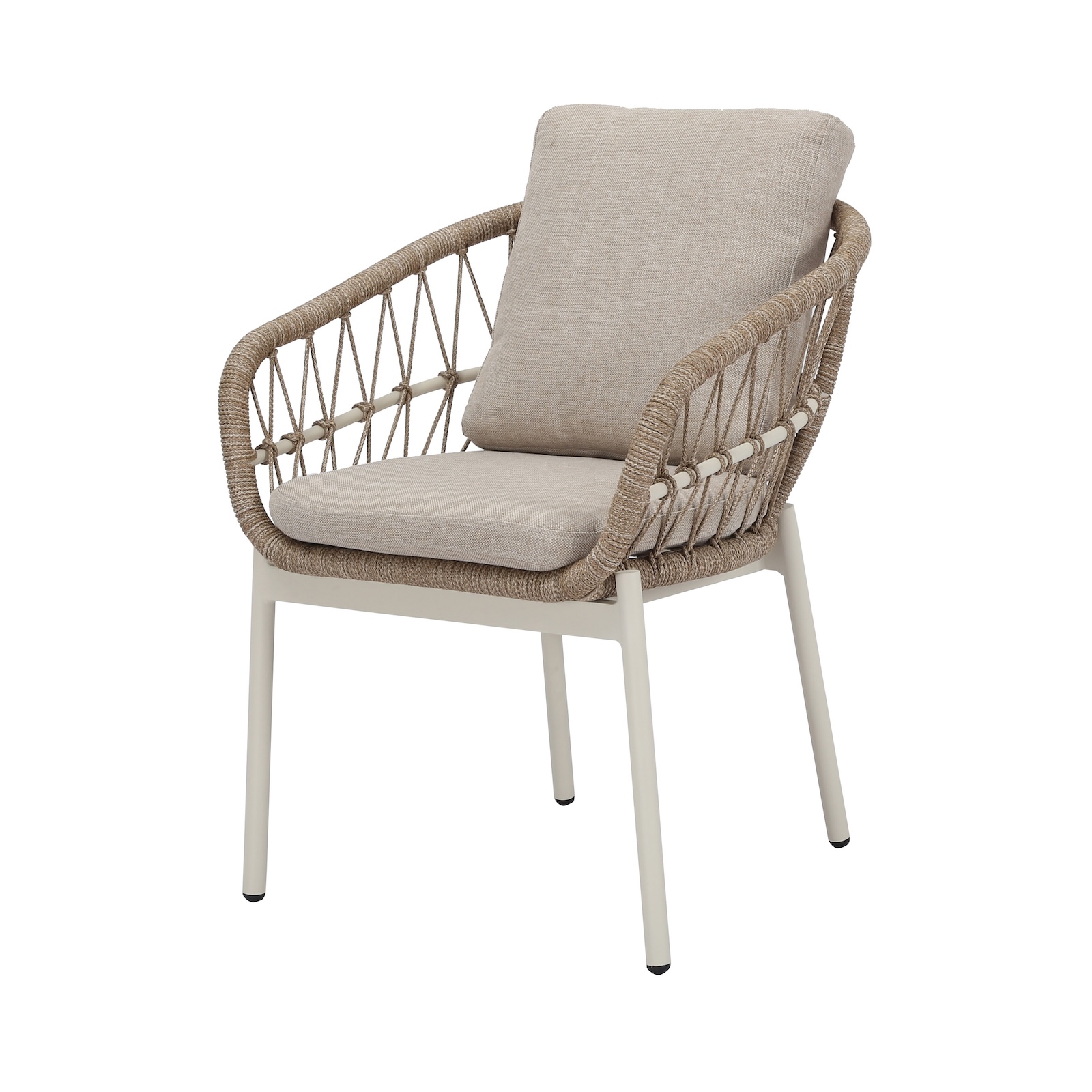 Best Tropea Outdoor Dinning Stuhl Gartenstuhl Sand Aluminium 63,5x64,5x78,5 cm