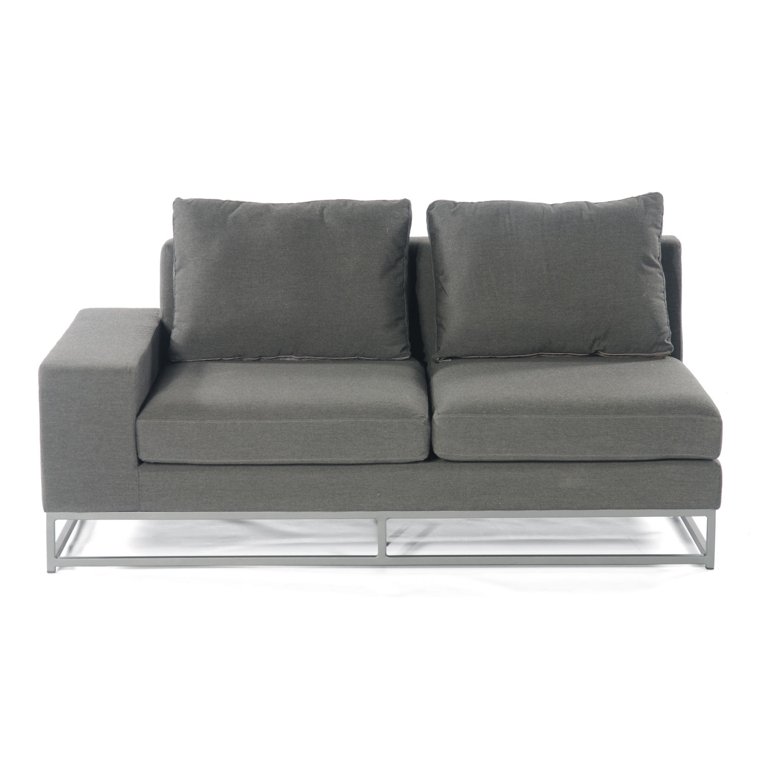 Sonnenpartner 2-Sitzer Lounge-Eckmodul links Unique Aluminium mit Kissen anthrazit Loungesofa Sunbrella