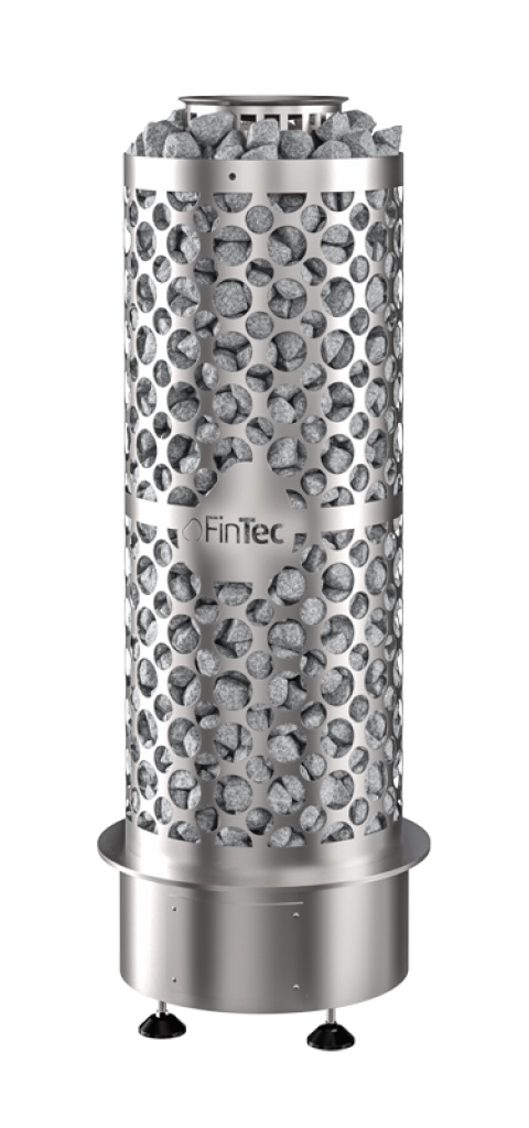 FinTec AIK 15 kW Premium Elektro-Saunaofen finnischer Stand-Saunaofen aus Edelstahl