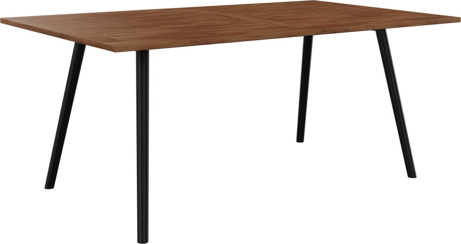 Stern Interno Dining-Tisch Gartentisch 180x100 cm Rundrohr Aluminium schwarz