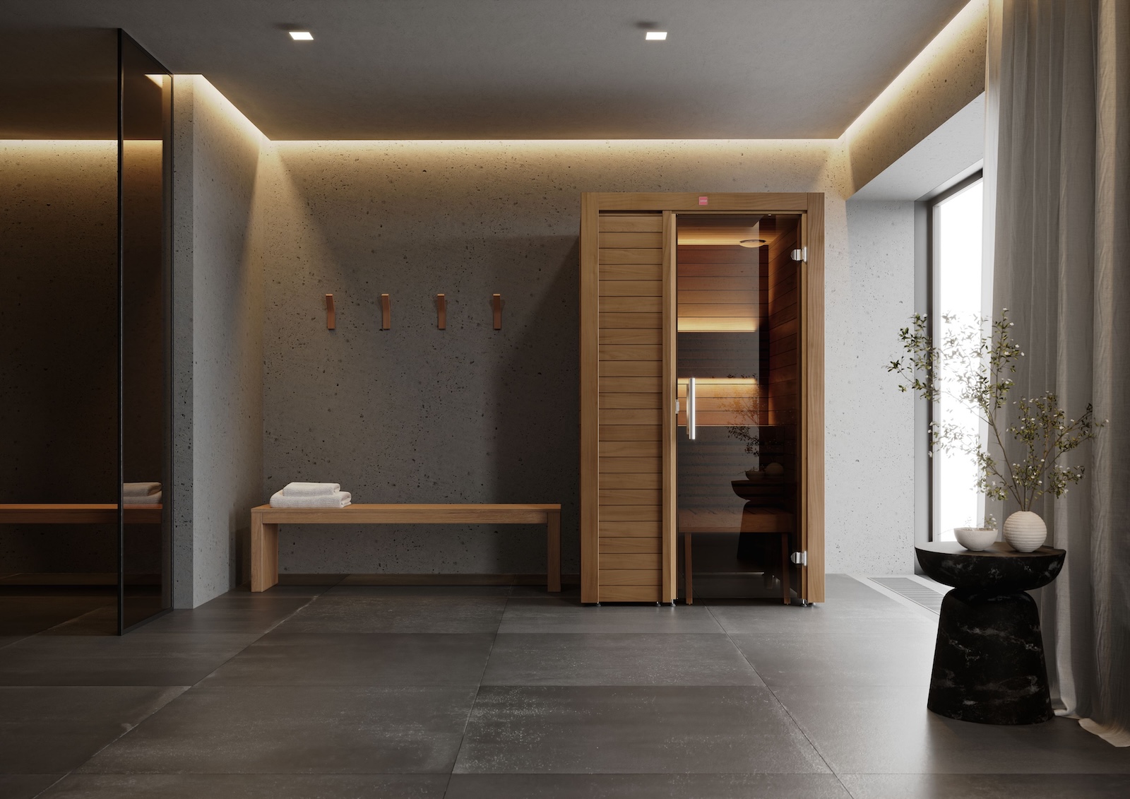 Harvia Utu Small Saunakabine Design-Sauna aus Thermo-Espe 122x123x206cm inkl. LED Beleuchtung