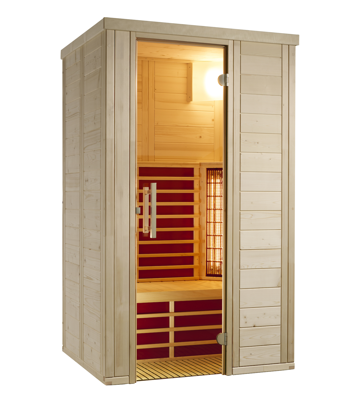 Infraworld TrioSol Natura 120 Fichte Infrarotkabine mit Infrarotstrahler 120x100x195 cm