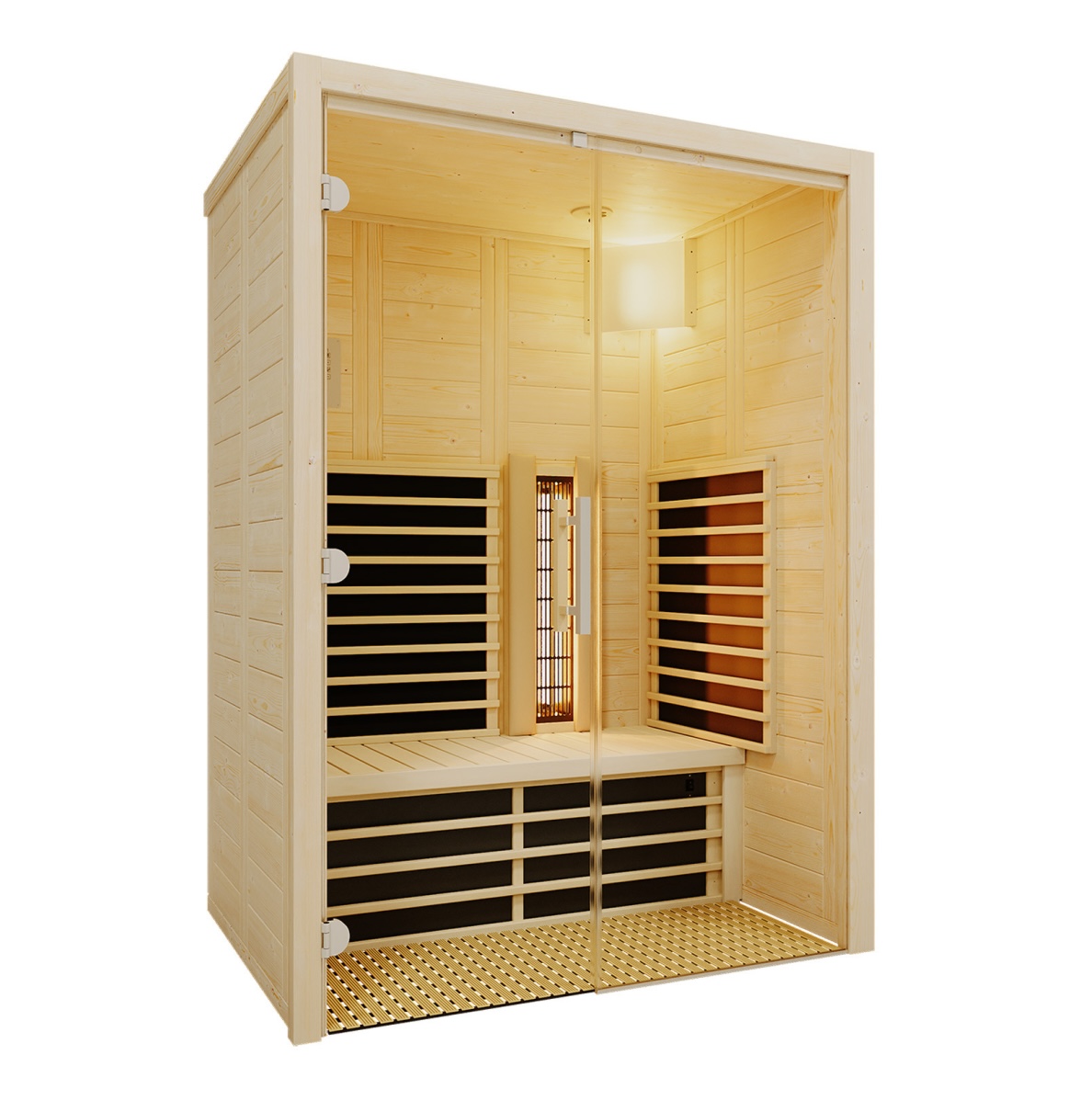 Infraworld Vario Natura 145 Glas Infrarotkabine  mit ABC-Strahler 145x104x200cm