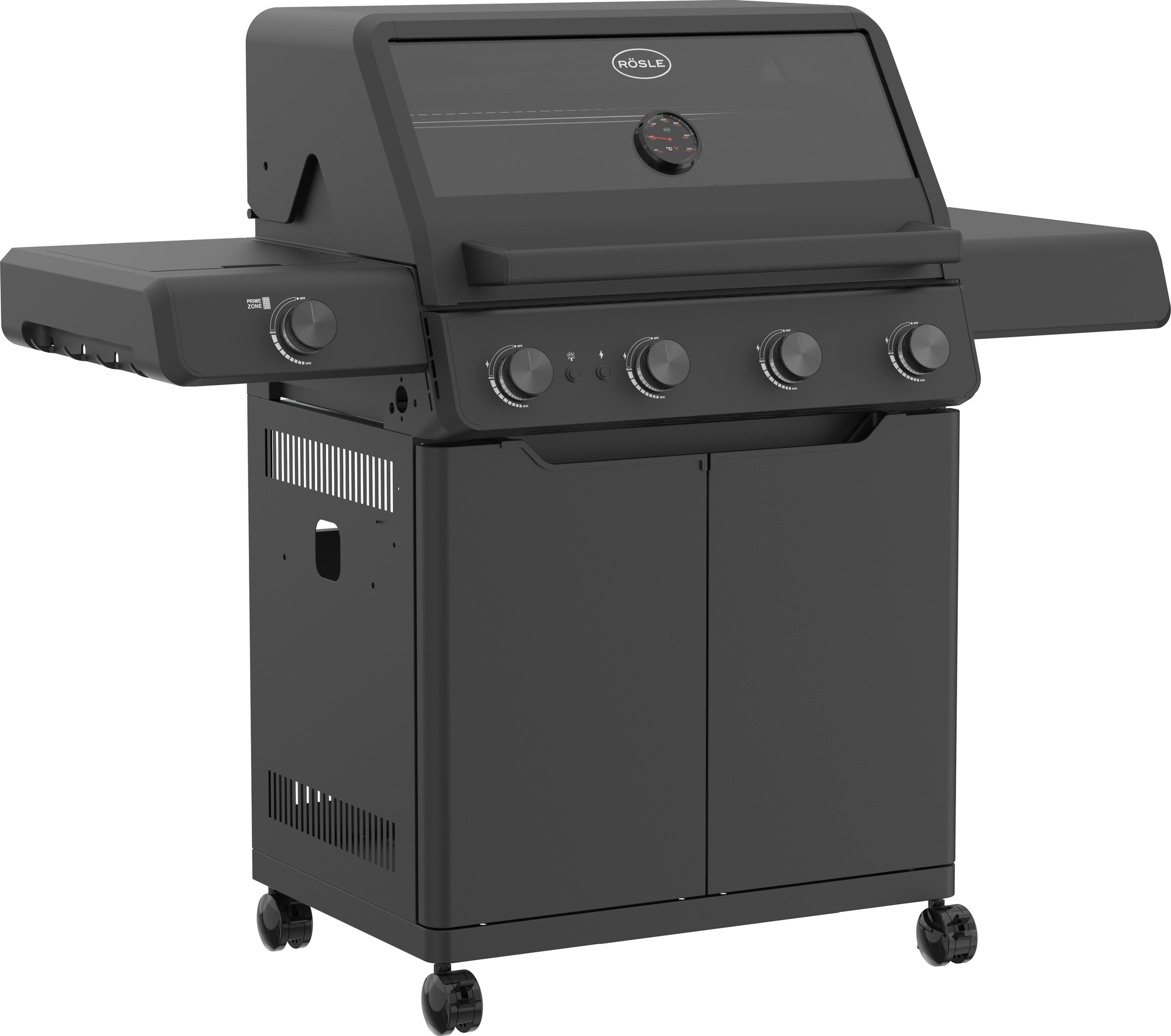 Rösle Gasgrill ALLFLAME Prime 4 Schwarz mit PRIMEZONE 251052