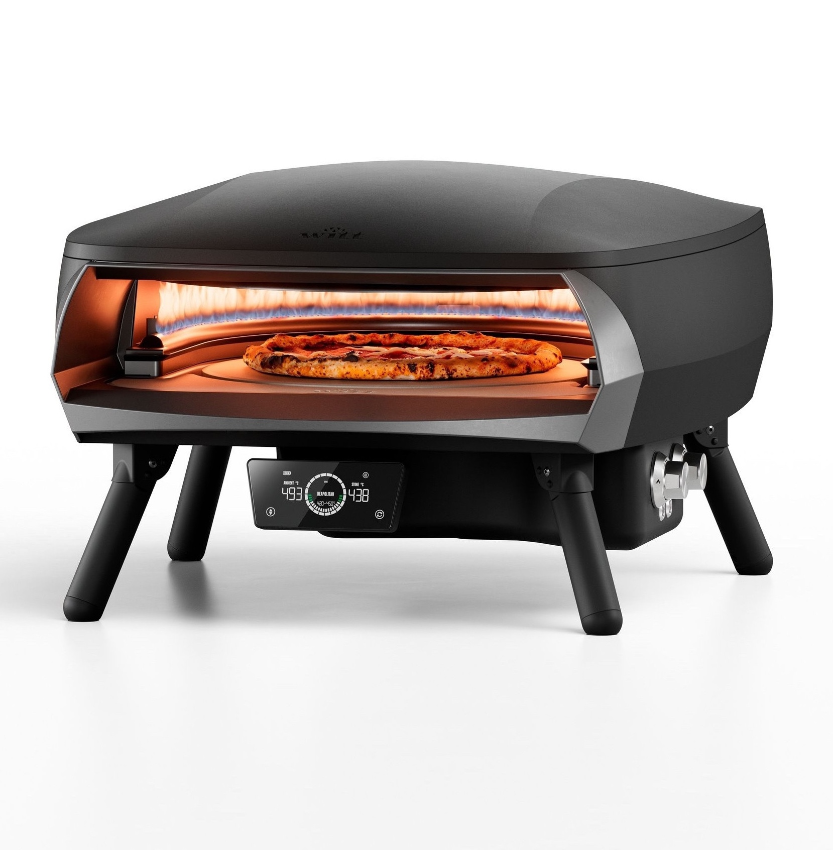Witt Etna Rotante 16" Control Gas Pizzaofen rotierend 2 Brenner 9,2 kW Matt Schwarz 100000376