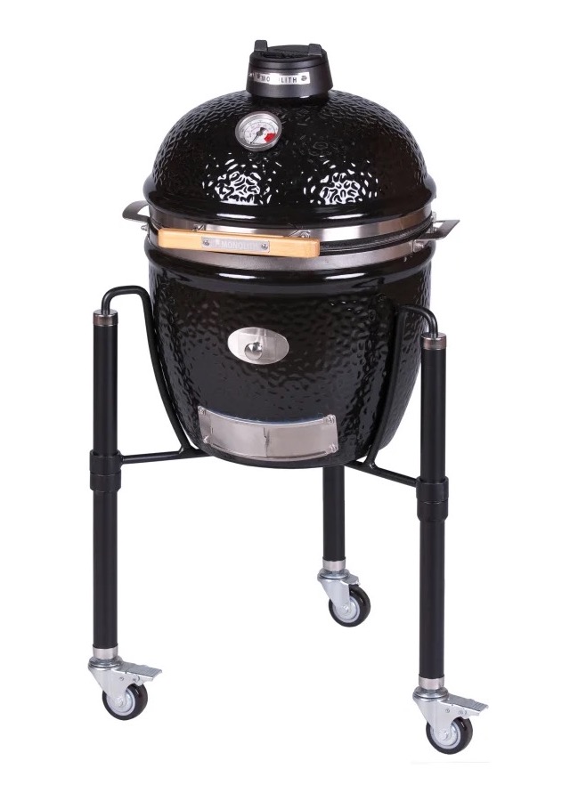 Monolith Keramikgrill Junior PRO-Serie 2.0 Schwarz Ø 33 cm Grillrost inklusive Gestell