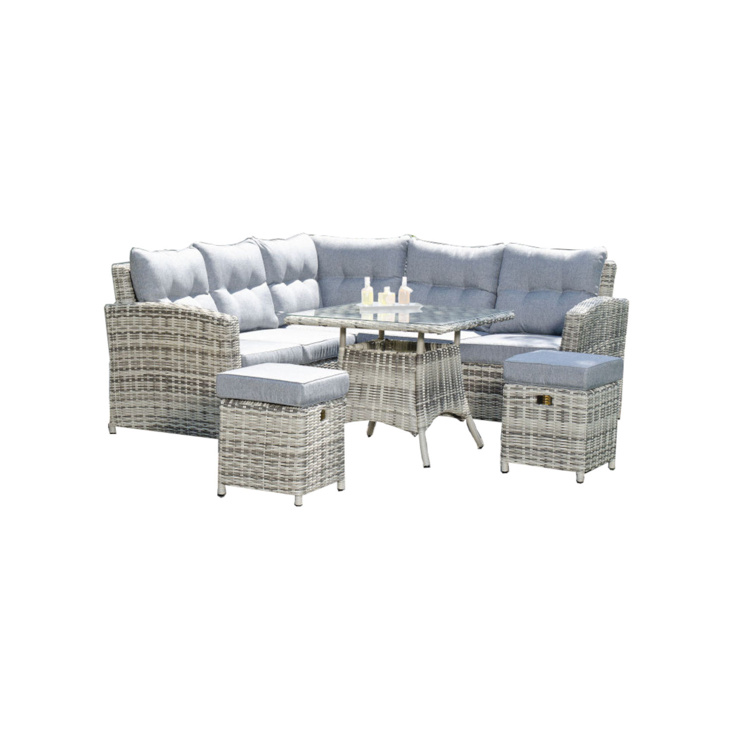 SunnySmart Windsor 4-teilige Lounge-Gruppe mit Kunststoffgeflecht vintage-taupe