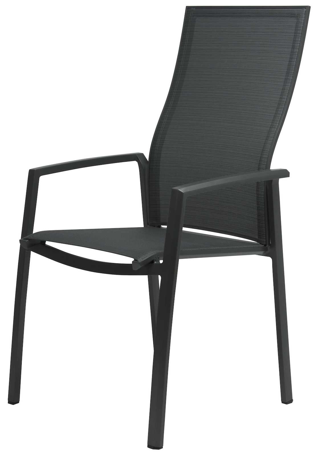 Stern Stapelsessel Kari Aluminium anthrazit/Textilen karbon extra hohe Rückenlehne Gartenstuhl
