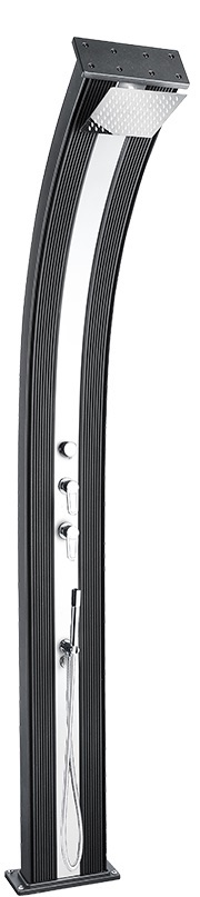 Formidra Dada Curve Hybrid Außendusche 40 Liter Solar Gartendusche Aluminium gebürstet