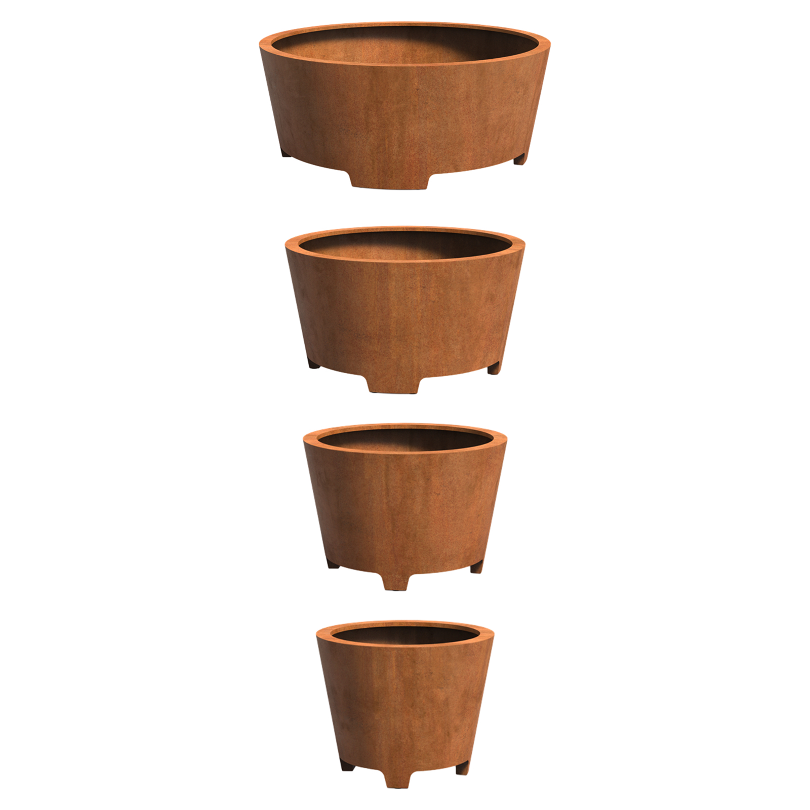 Adezz Conic mit Füßen Pflanzgefäß aus Corten-Stahl Pflanzkübel Blumentopf