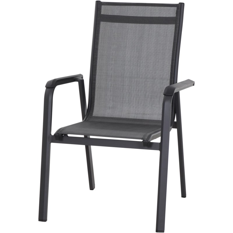 Siena Garden Tesoro Stapelsessel Alu Textilbezug silber schwarz