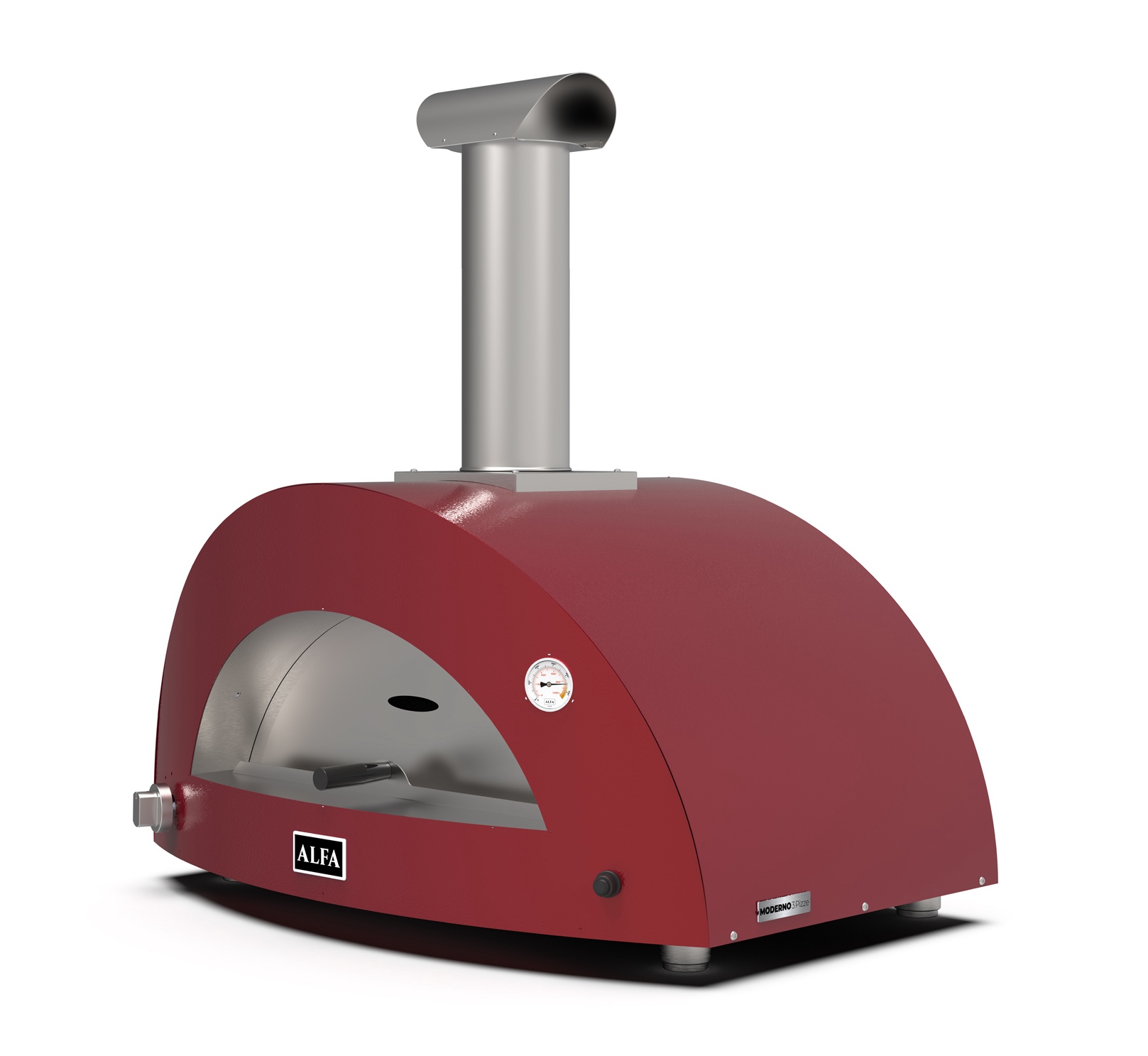 Alfa Forni Gas Pizzaofen MODERNO 3 Pizze Antik Rot FXMD-3P-GROA-DE