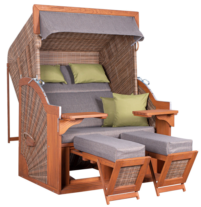 deVries Strandkorb PURE® COMFORT XL PE griseum Des. 490 135 x 92 x 165 cm