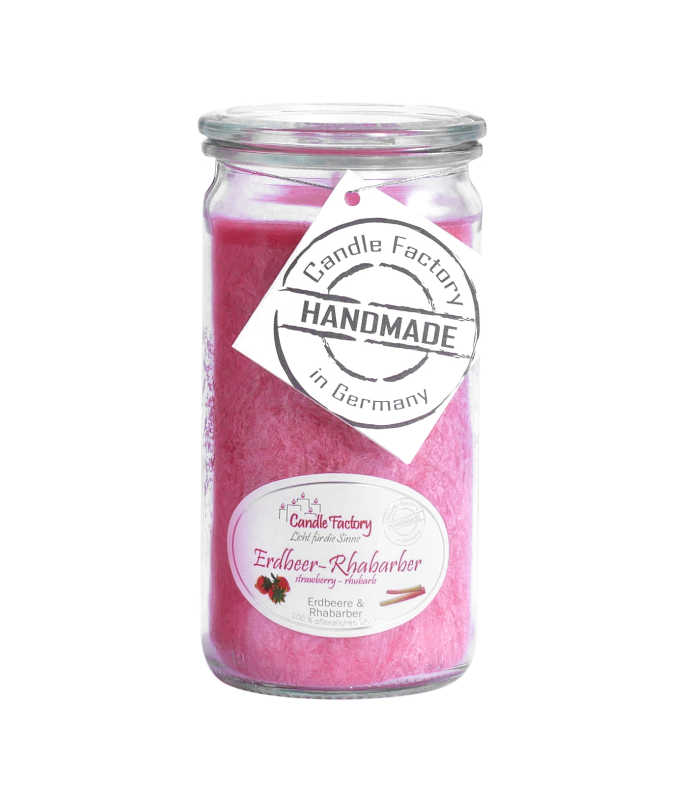 Candle Factory Mini Jumbo Erdbeer-Rhabarber Duftkerze Dekokerze 307-024