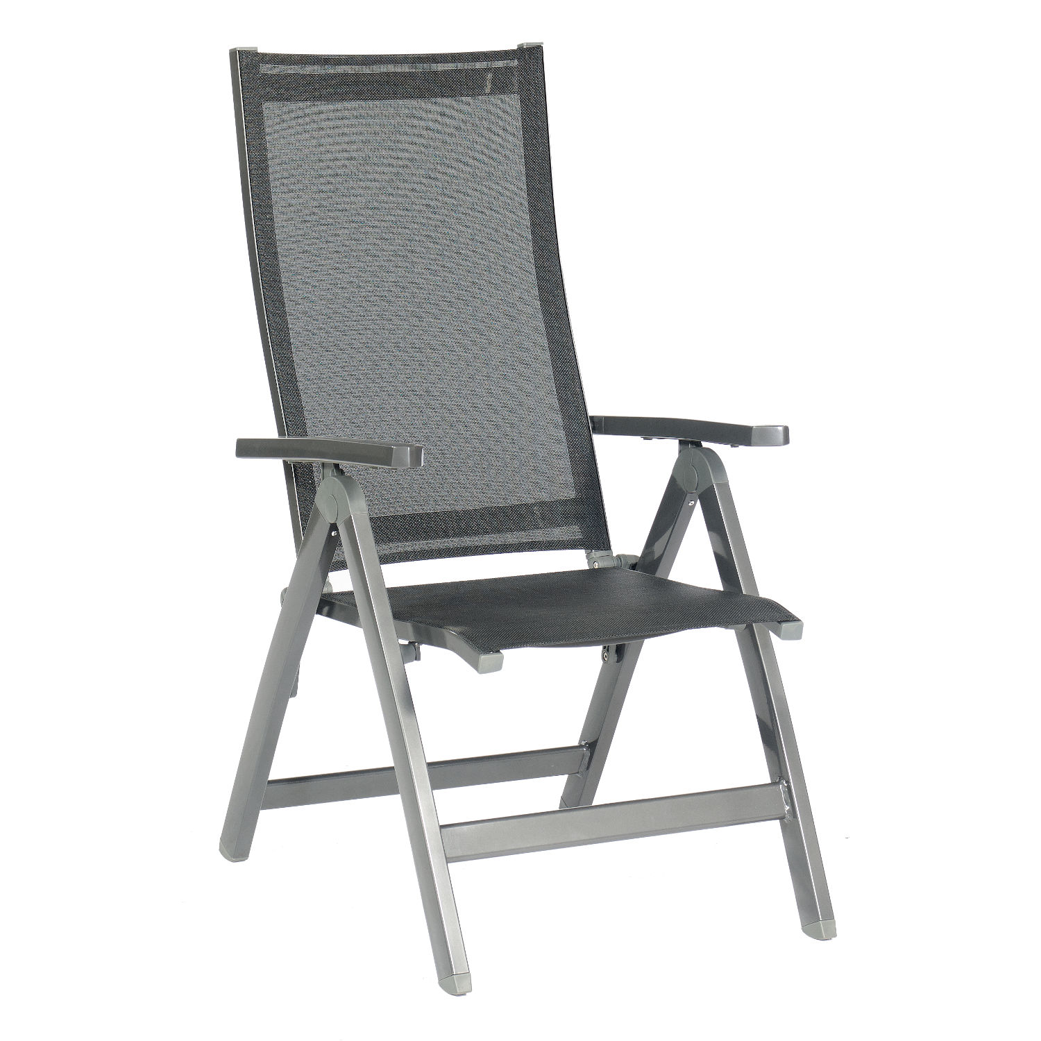 Sonnenpartner 6er-Set Klappsessel Fresno Aluminium/Textilen anthrazit Klappstuhl