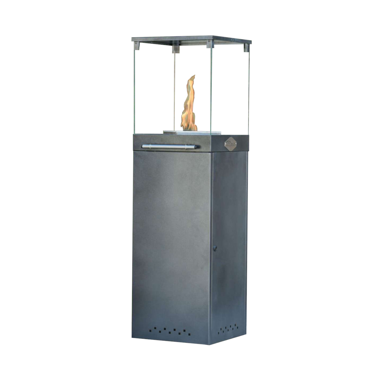 Hainser Gasheizstrahler Kubus V klein Heizpilz für Garten und Terrasse 40x40x130 cm