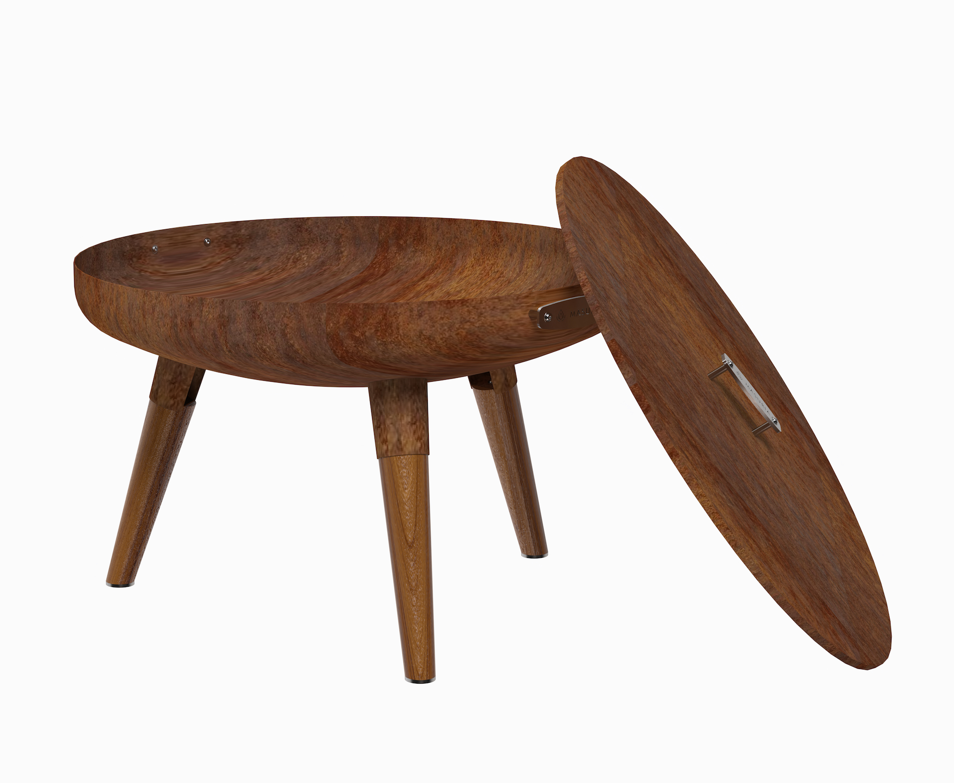 Masuria Feuerstelle Nexo 800 Corten 86 × 81 × 55 cm Feuerschale aus Cortenstahl