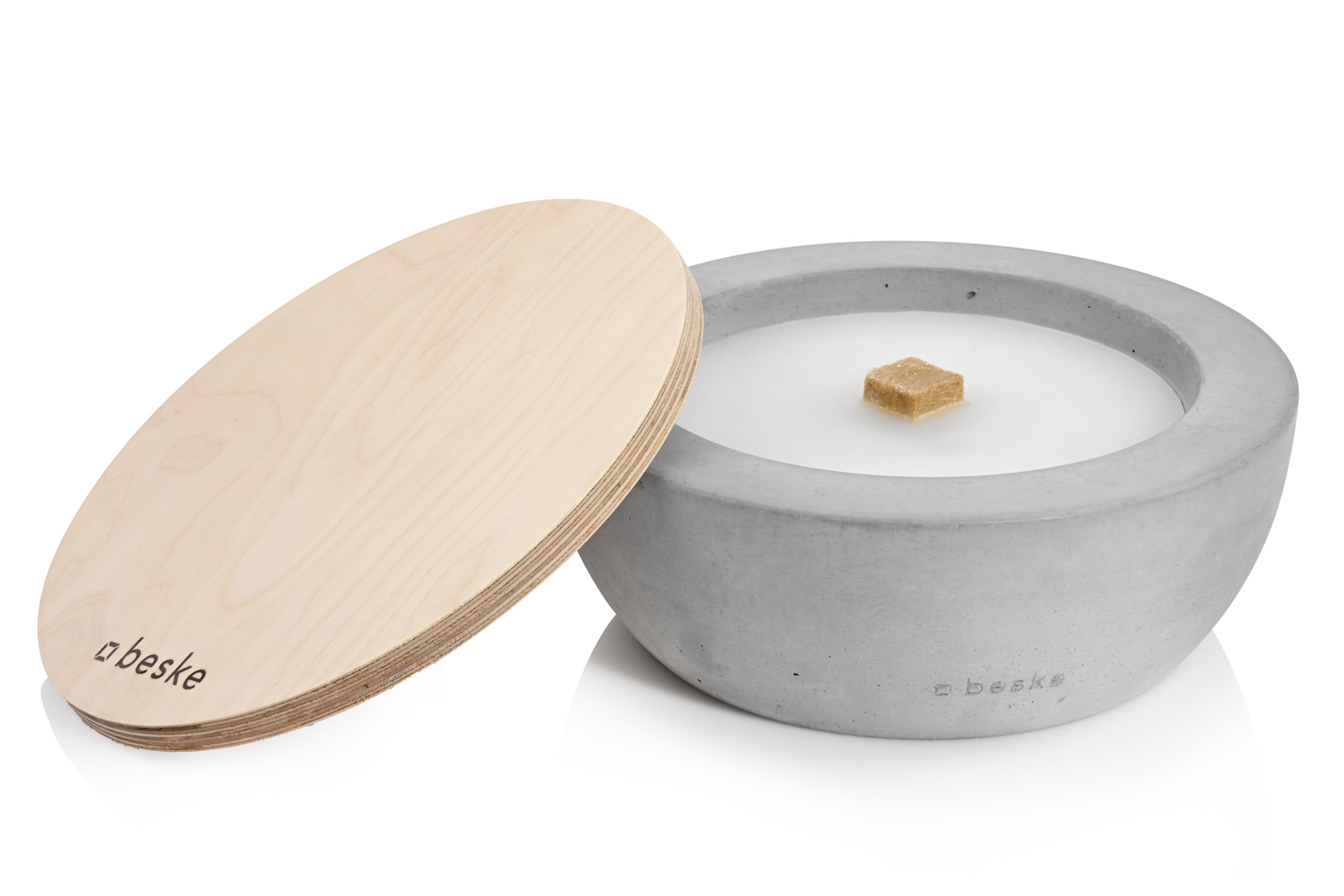 Betonfeuer Savo Tischfeuer Garten-Fackel Outdoor-Kerze mit Dauerdocht inkl. Löschbrett