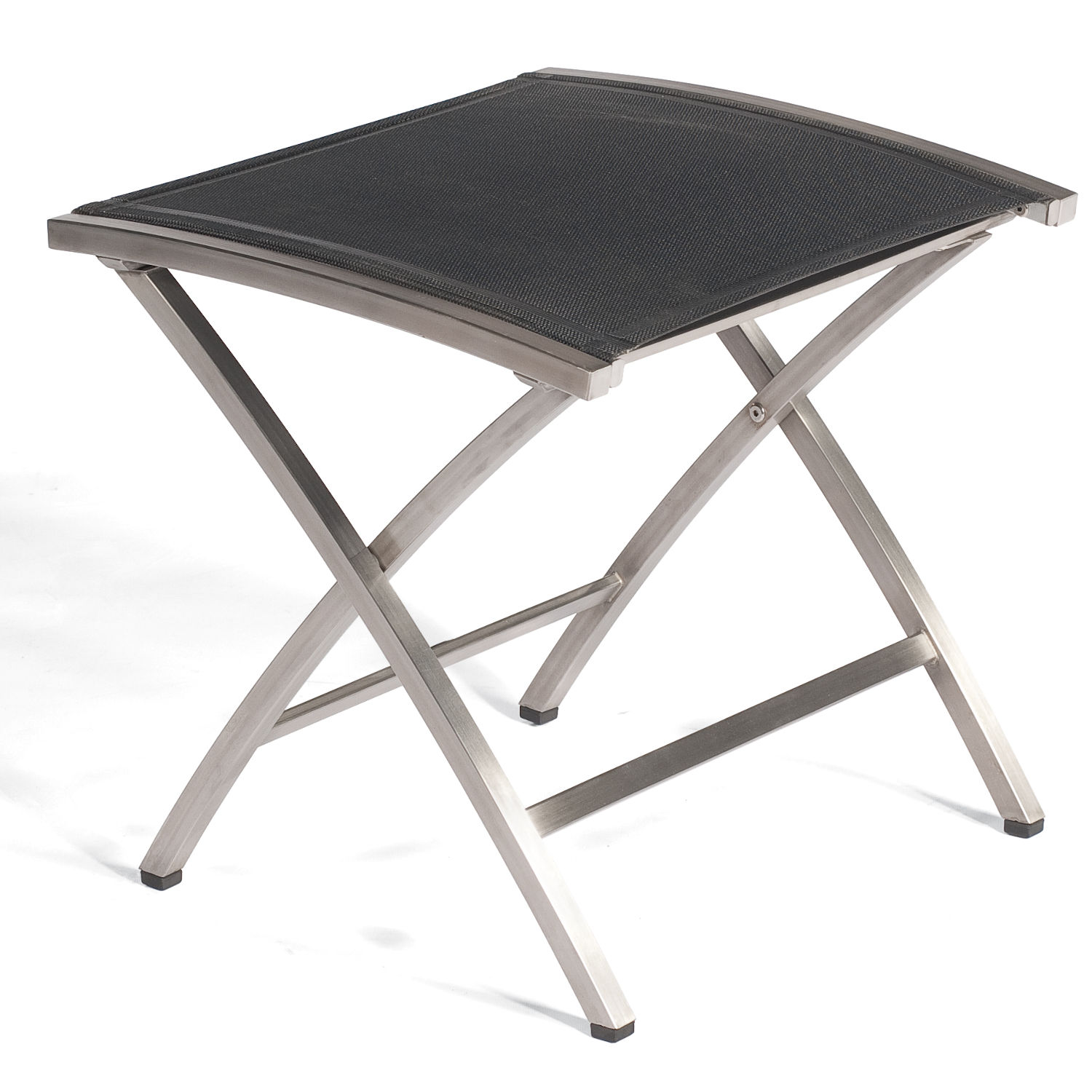 Sonnenpartner Paragon Fußhocker Edelstahl mit Textilen schwarz Sitzhocker