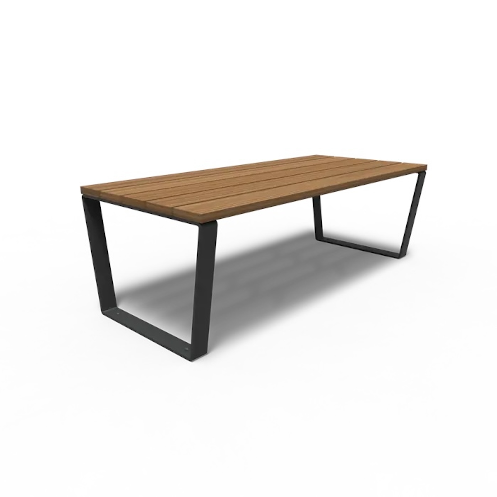 Adezz Gartentisch Serie MIO 230 x 100 x 76 cm Tischplatte aus Kebony Rahmen Stahl schwarzgrau
