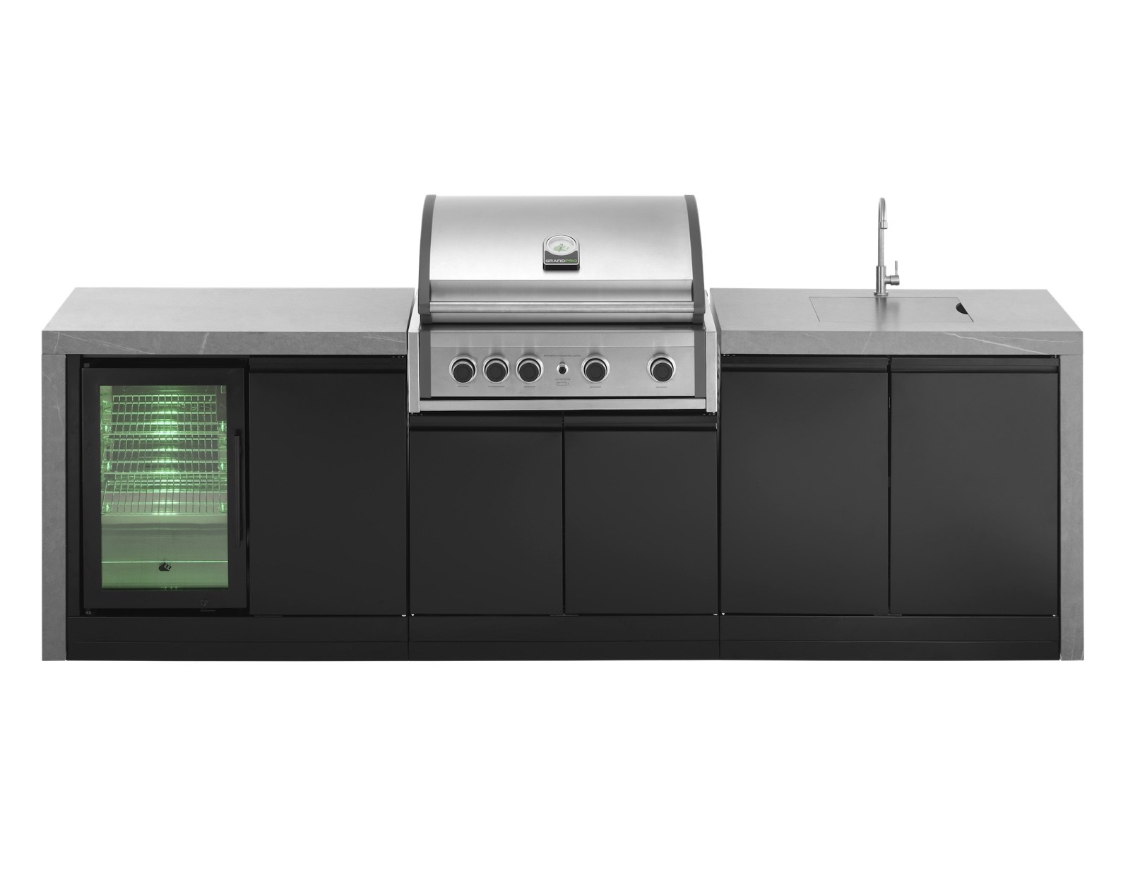 Grandpro Outdoorküche 274 Waterfall Series Küchenmodul mit Pro Elite Gasgrill G274PE45FS