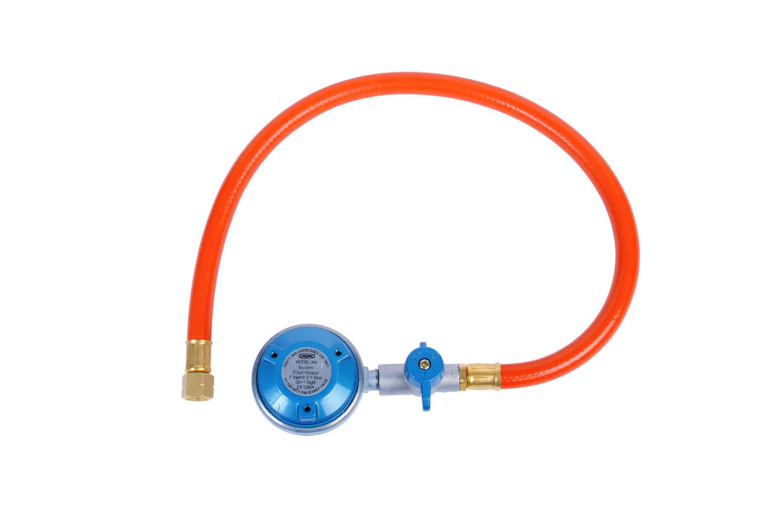 Cadac Gasdruckregler EN417 inkl. Schlauch Gewindeanschluss 30 mbar 1/4'' BSP Linksgewinde