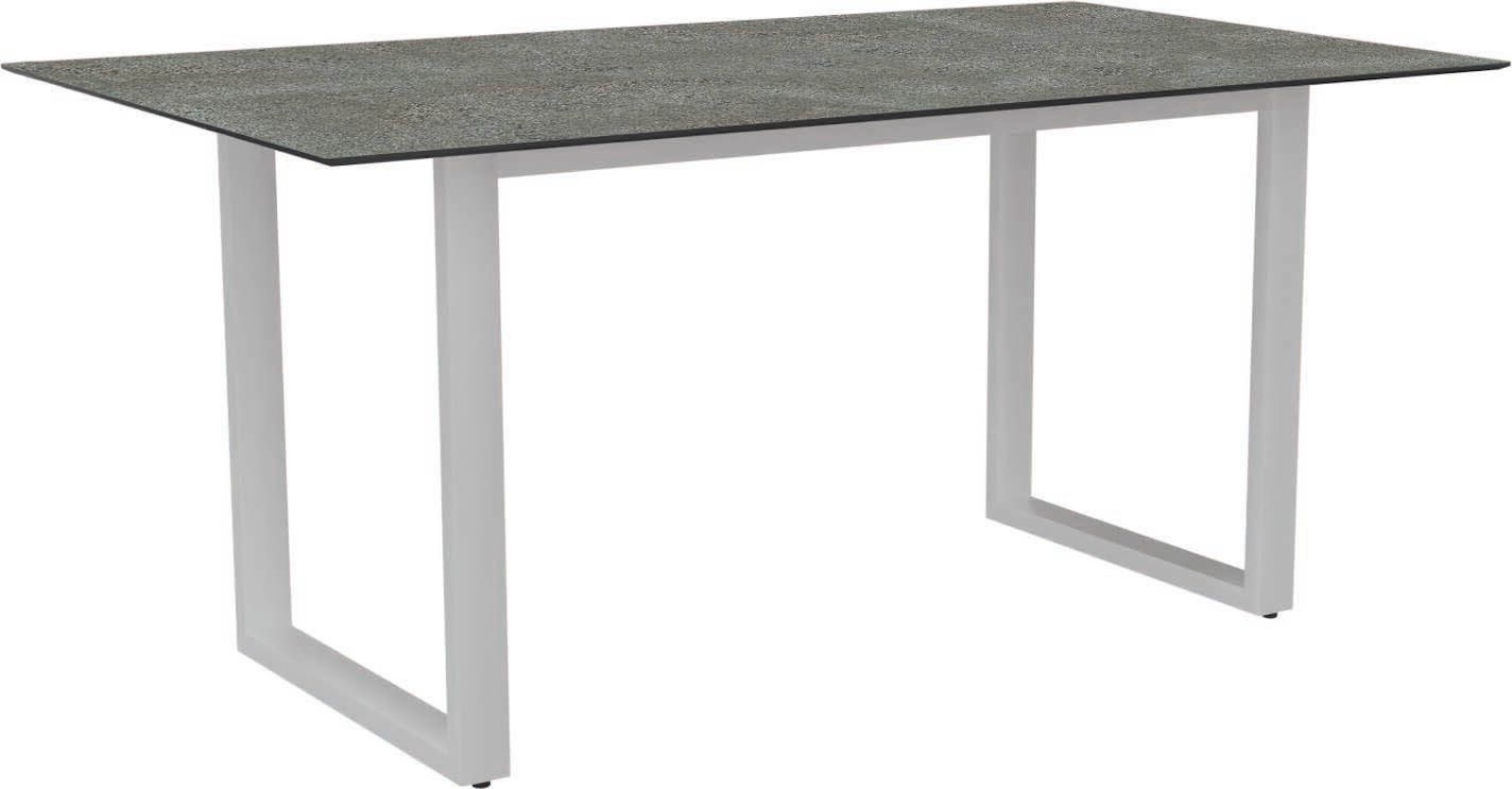 Stern Kufentisch Gartentisch Aluminium greige 200x100 cm mit wählbares Gestell