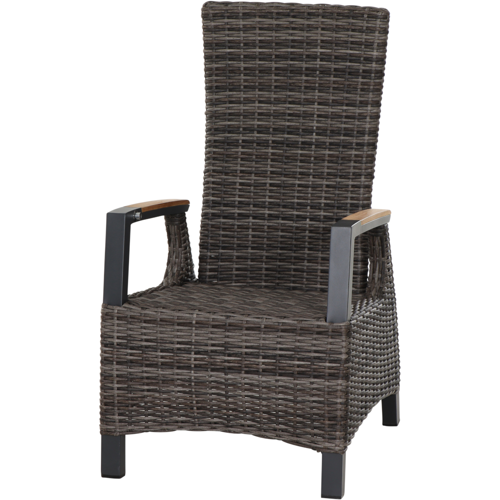 Siena Garden Verdo Dining Move Sessel Gardino®-Geflecht bronze-grau/Aluminium/Teak