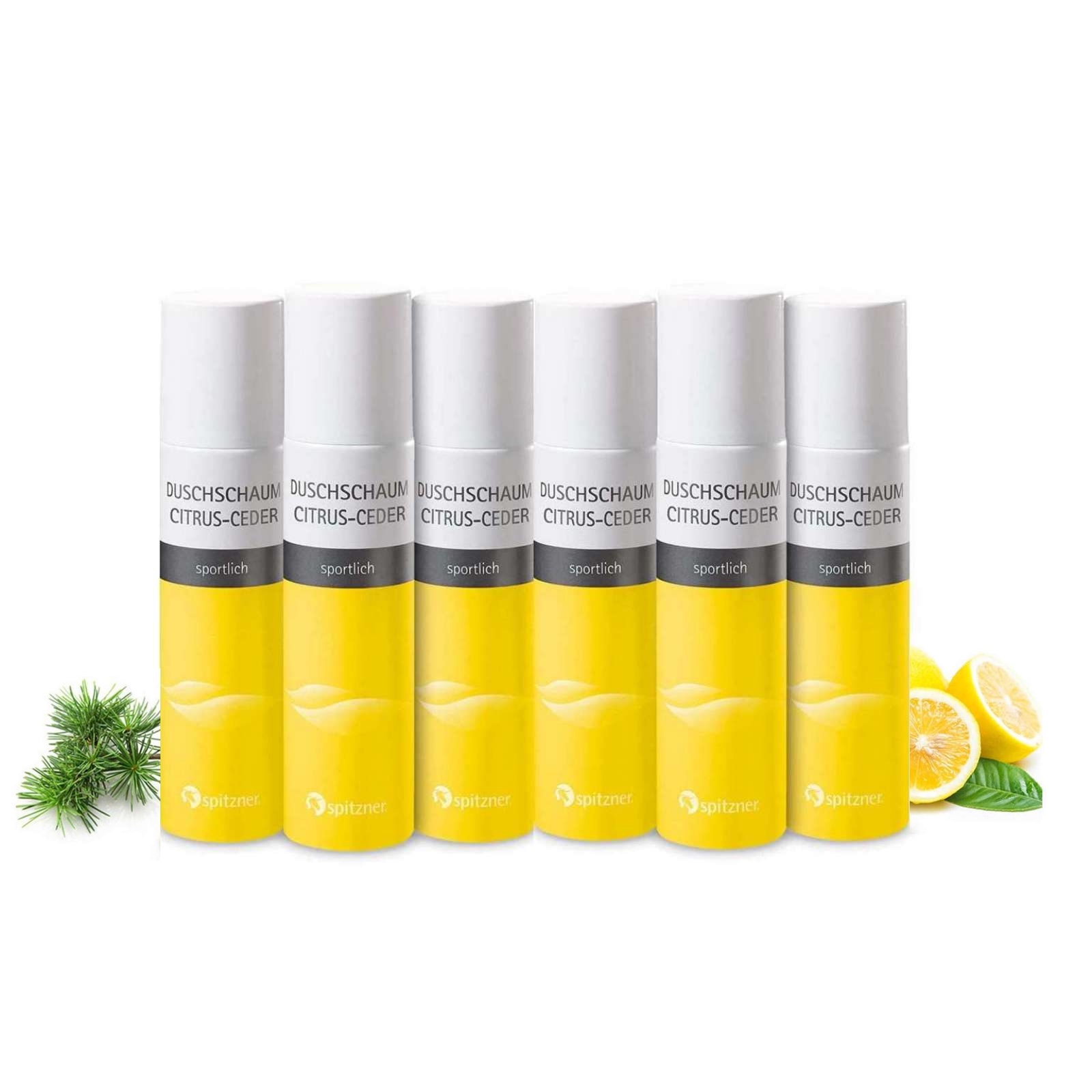 Spitzner Duschschaum Citrus-Ceder 6x 50 ml Wellness-Dusche sanft hautverträglich und 100% vegan