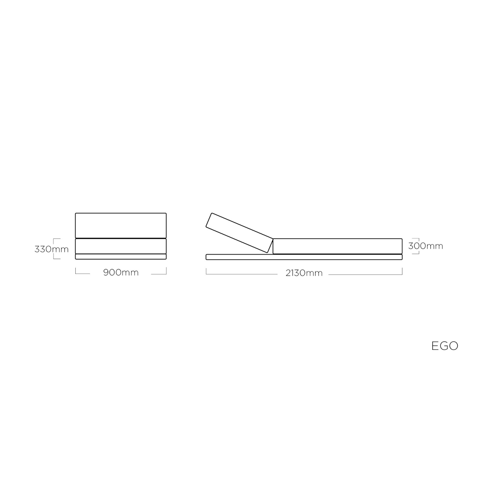 Kettler Sonnenliege Daybed EGO anthrazit/natte linen Aluminium Sunbrella®