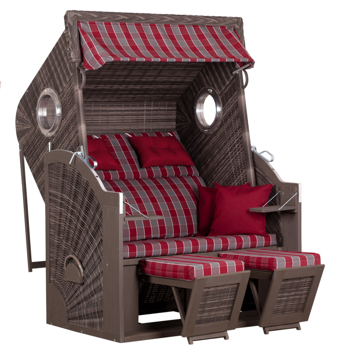 deVries Strandkorb PURE® CLIFF XL SUN PE Des. 472 st. grey 130 x 80 x 160 cm