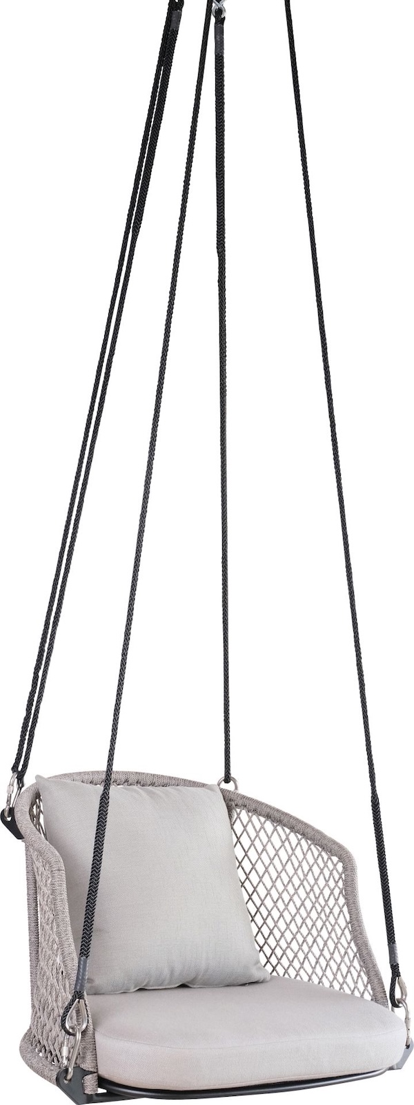 Stern Odea Hängesessel Hängestuhl Gartenstuhl Aluminium schwarz Kordel salt cream