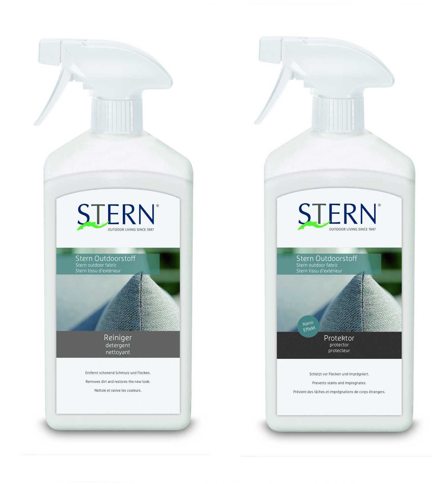 Stern Outdoorstoff Reiniger SET Protektor 2 in 1 Stoffreiniger Pflegemittel je 1000 ml