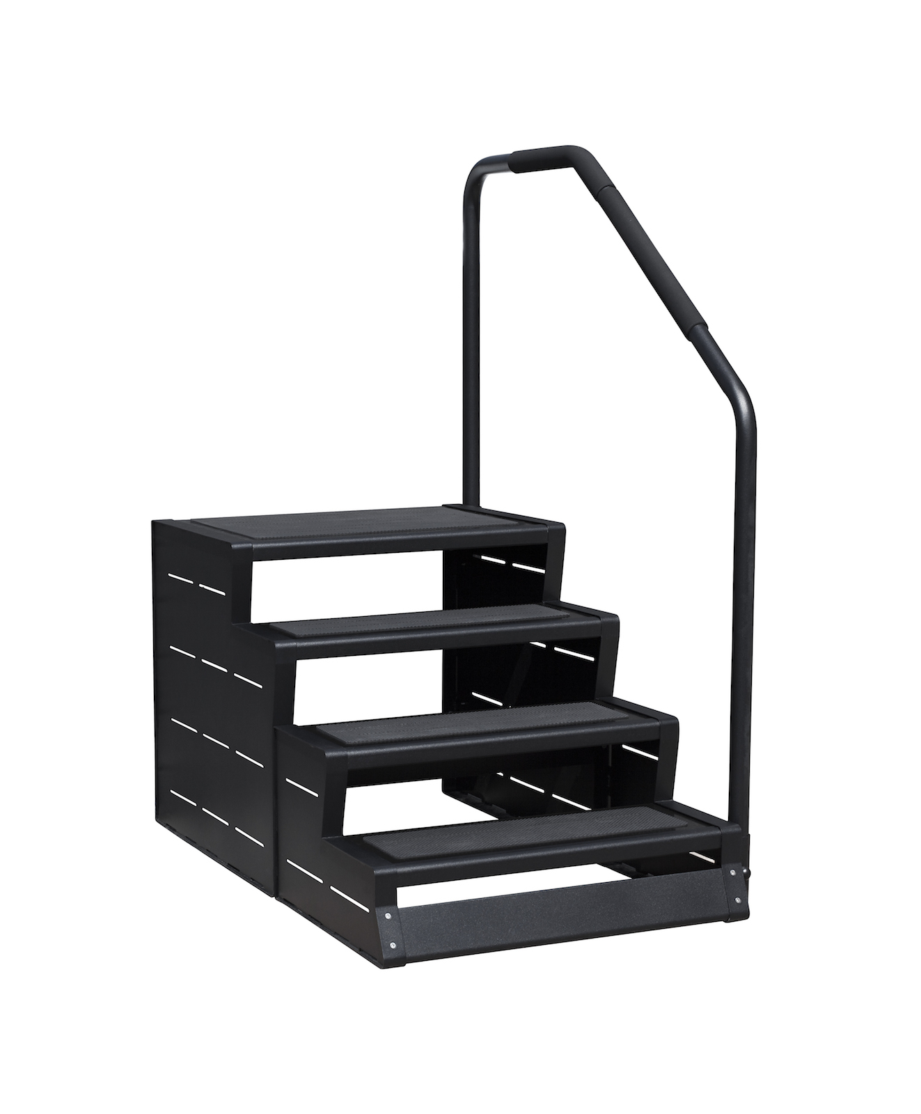 Wellis Swim Spa Treppe Einstiegstreppe mit Handlauf Einstiegshilfe für Swim Spas Schwarz