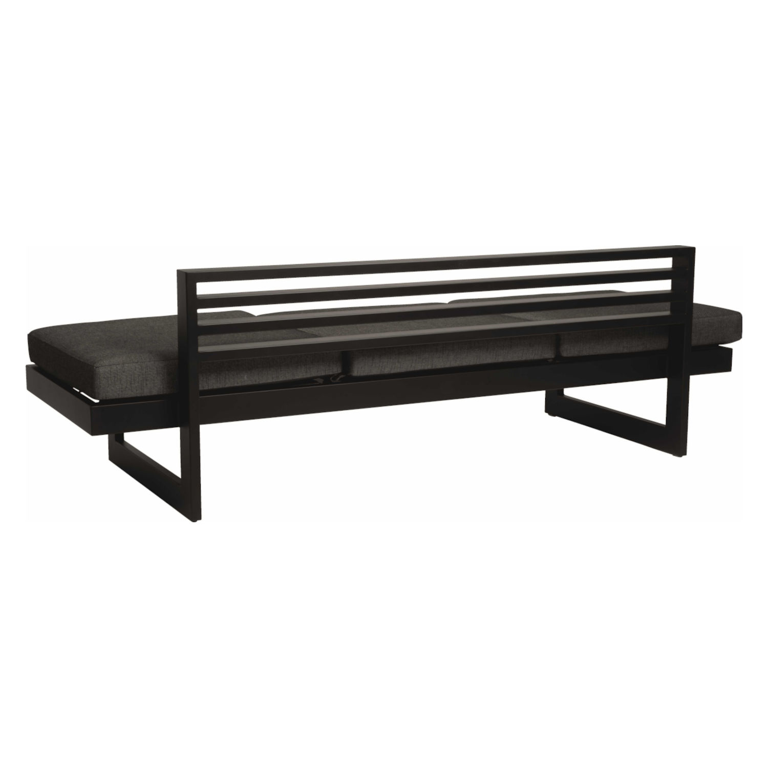 Stern Dining/Lounge-Bank New Holly 216x80 cm Aluminium matt schwarz/Textilen Leinen grau/seidenschwarz