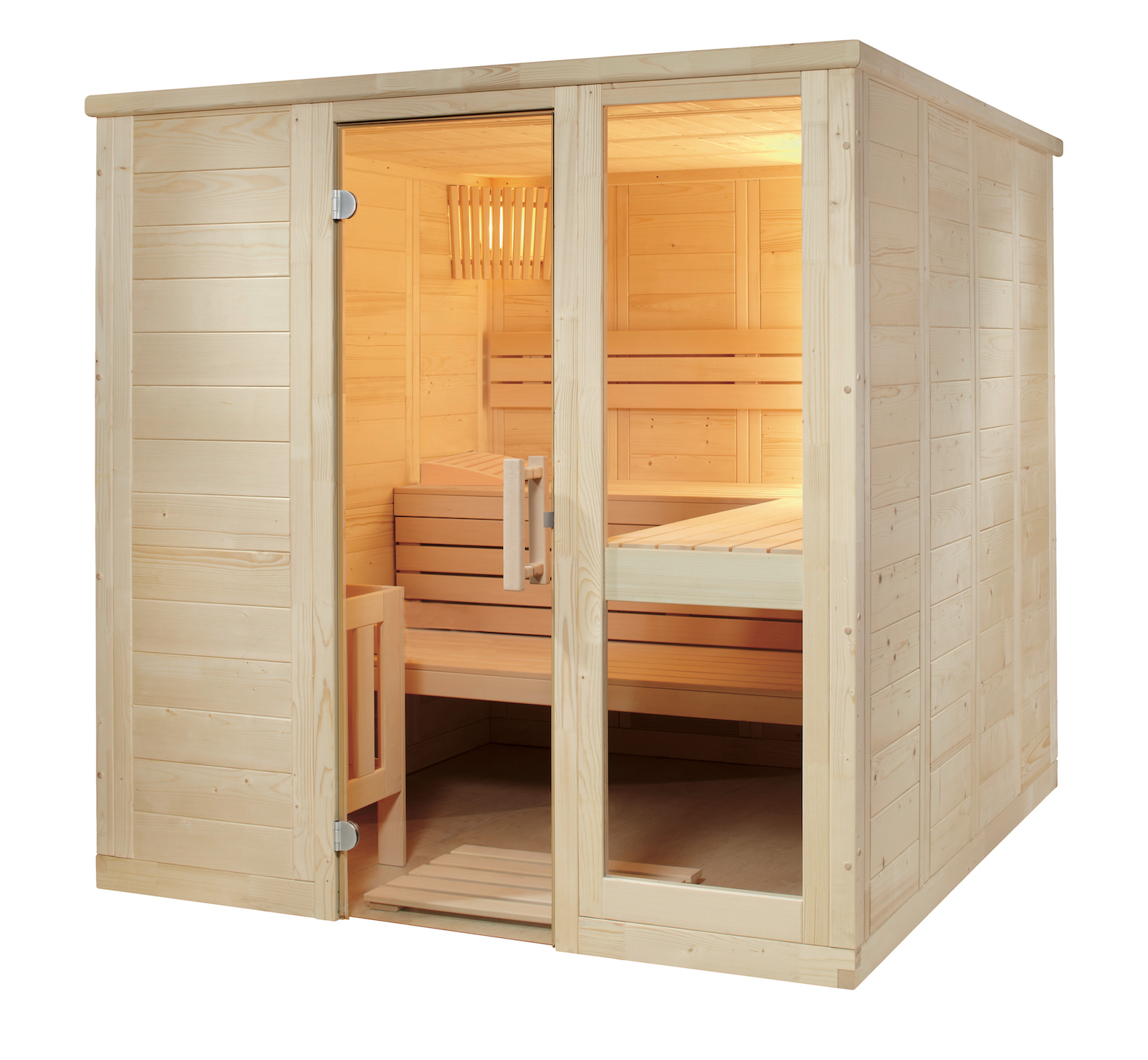 Harvia Komfort Large Massivsauna aus Fichte Saunakabine ca. 208x206x204 cm