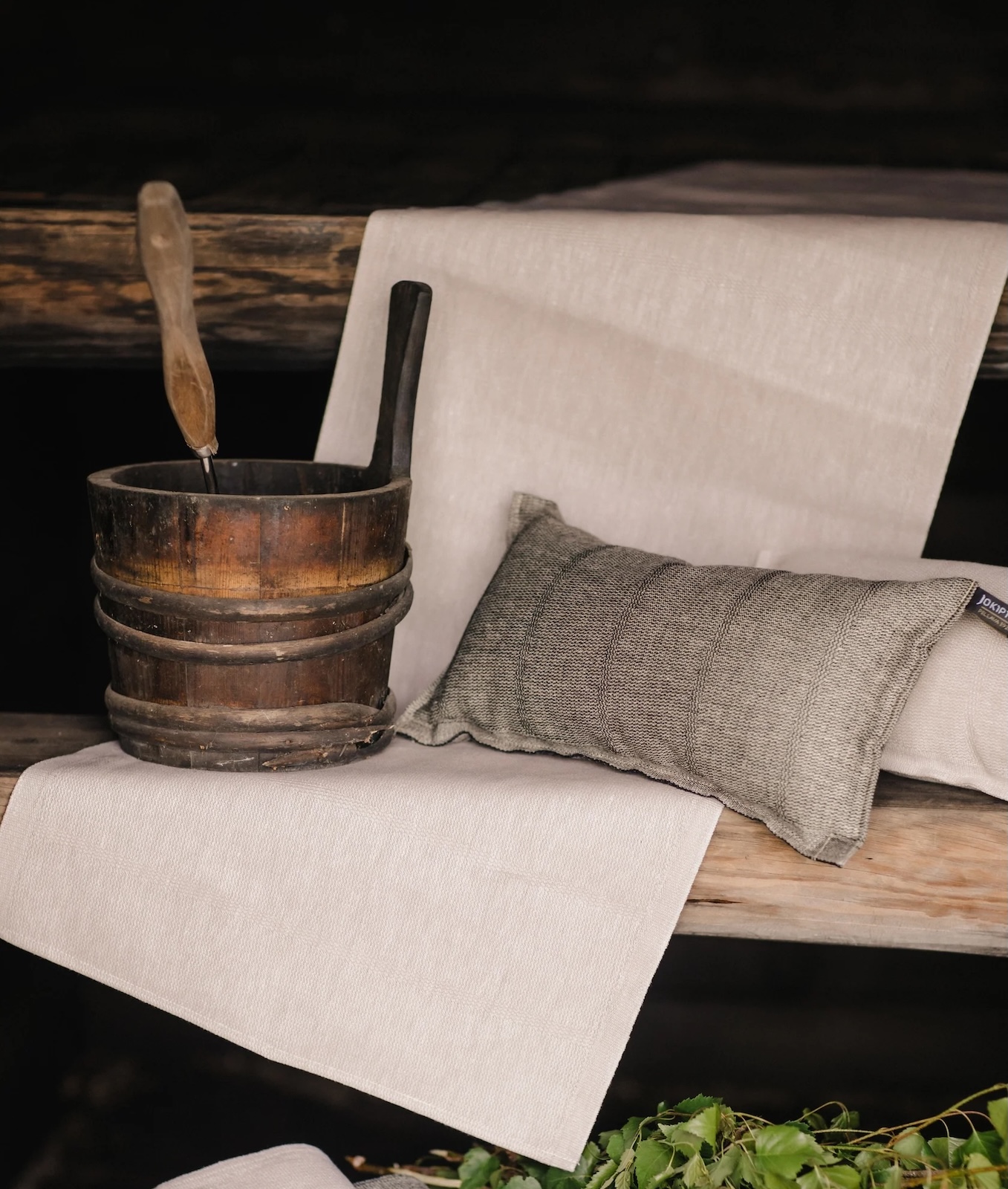 Jokipiin Laituri Sauna Sitzunterlage 45 x 160 cm Sauna Seat Cover white/beige