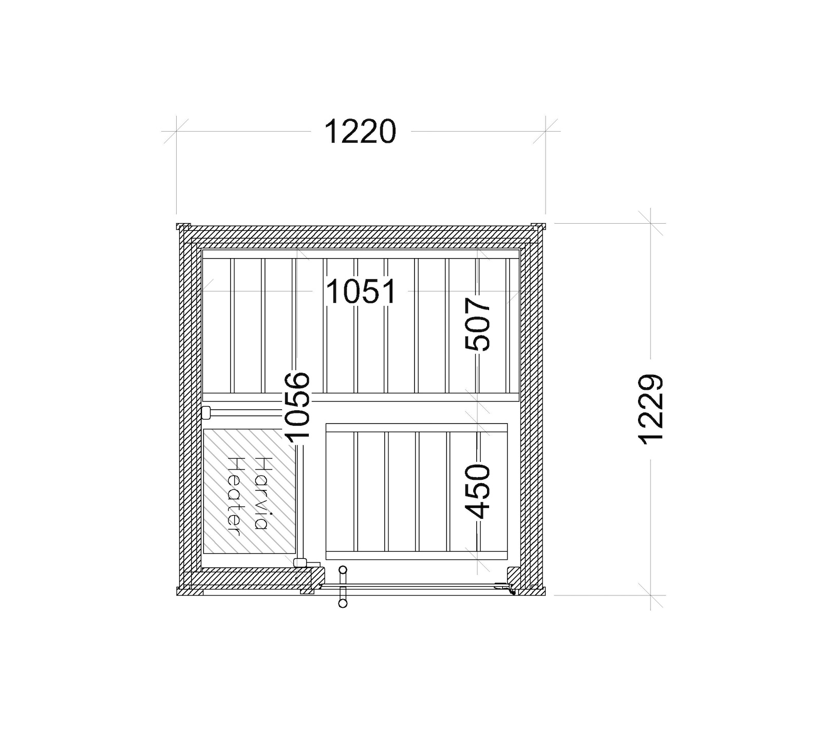 Harvia Utu Small Saunakabine Design-Sauna aus Thermo-Espe 122x123x206cm inkl. LED Beleuchtung