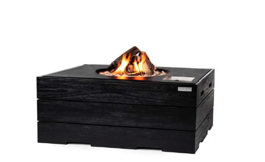 Happy Cocooning Mania Feuertisch 19,5 kW rechteckig 107x80x46 cm Teak Black/schwarz