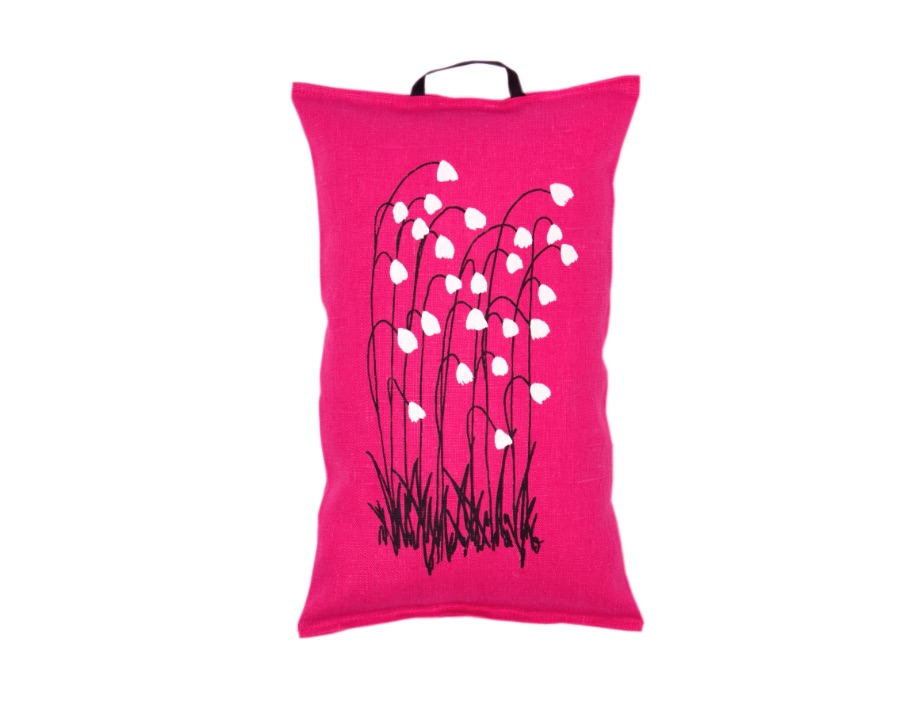 Pikkupuoti Oy Saunakissen Suovilla fuchsia finnisches Sauna Kissen Pink aus Leinen 40x22cm