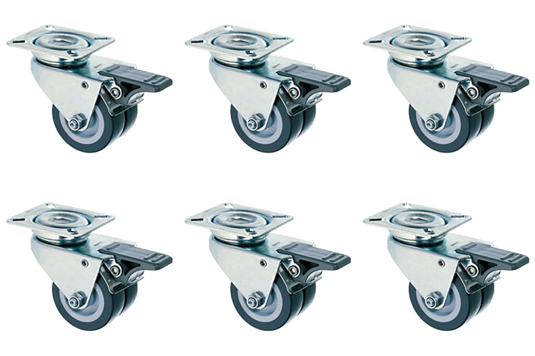 deVries Doppellenkrollen 6erSet for Strandkörbe Verzinkt XXL Körbe Seemöwe