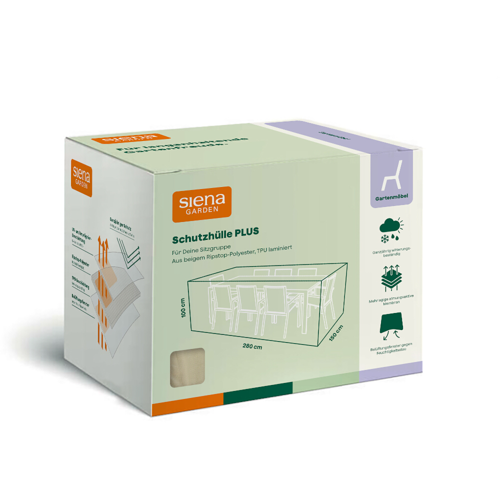 Siena Garden Sitzgruppen-Hülle 280x150x100 Schutzhülle Abdeckhaube Abdeckplane