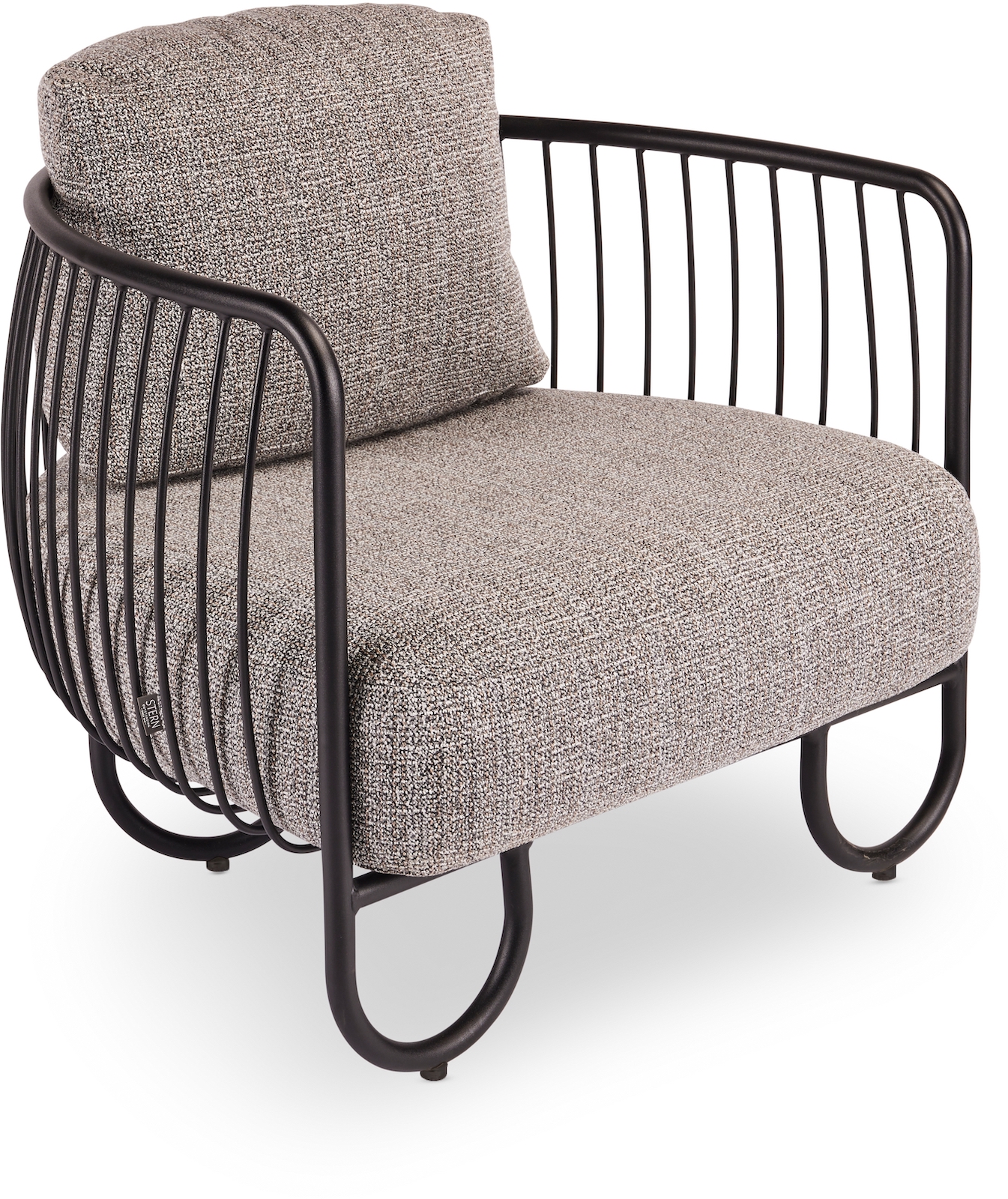 Ära by Stern Lounge-Sessel Ila Aluminium schwarz matt Kissenset Polyacryl/Polyester Mélange grau