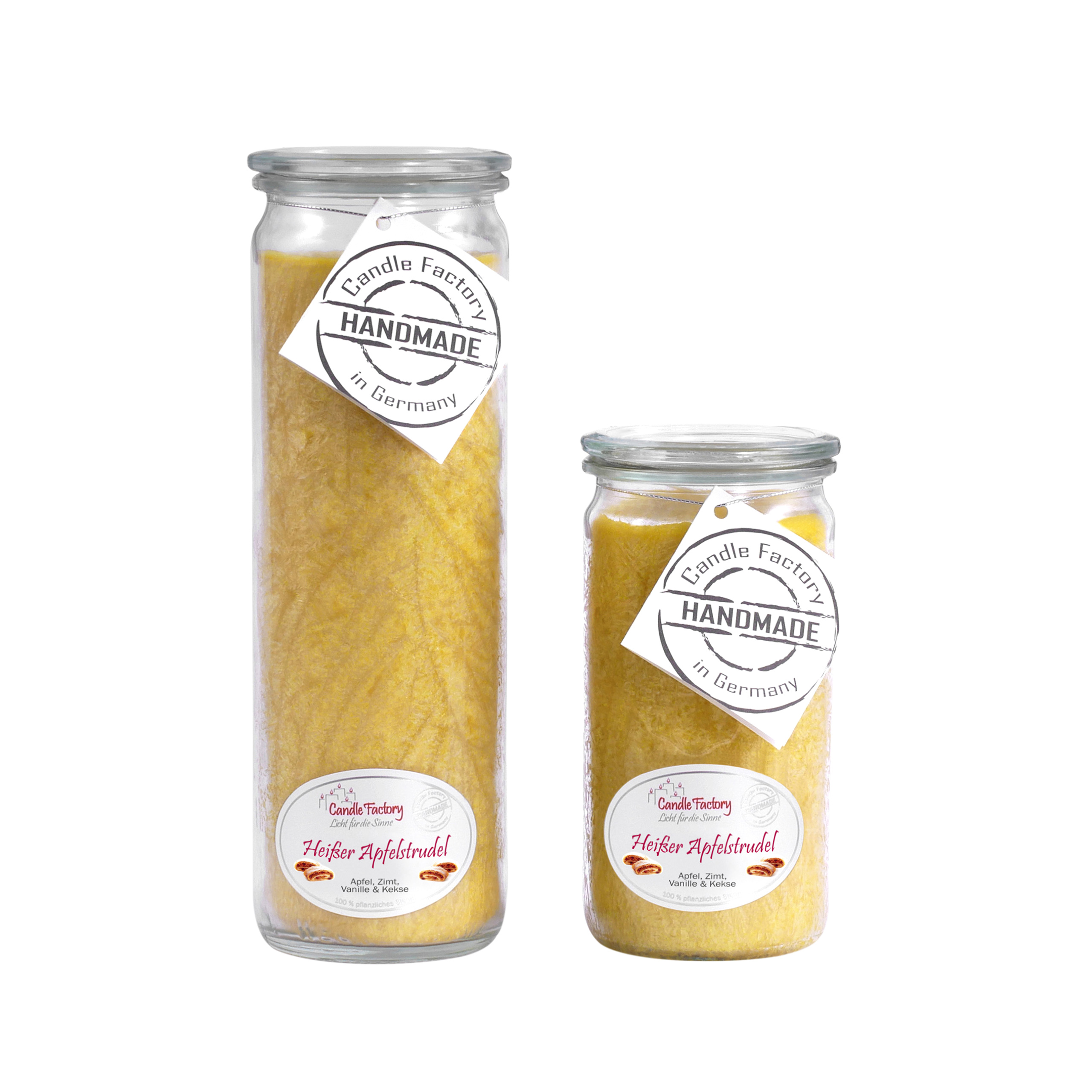 Candle Factory Kerzen-Set Heißer Apfelstrudel Big + Mini Jumbo Duftkerze
