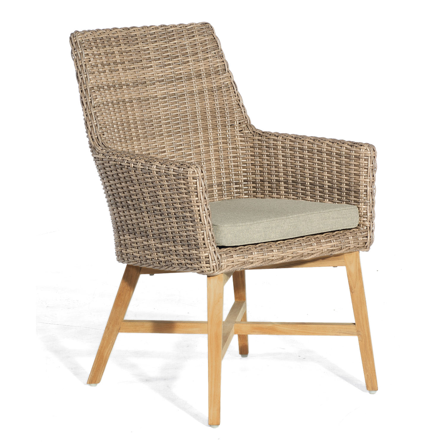 Sonnenpartner Gartensessel Gartenstuhl Helios Alu/Teakholz mit Polyrattan