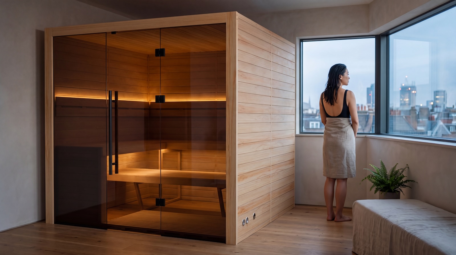 Hekla Traditional 210X Scandi Sauna für 4-5 Personen Saunakabine 210x200x210 cm