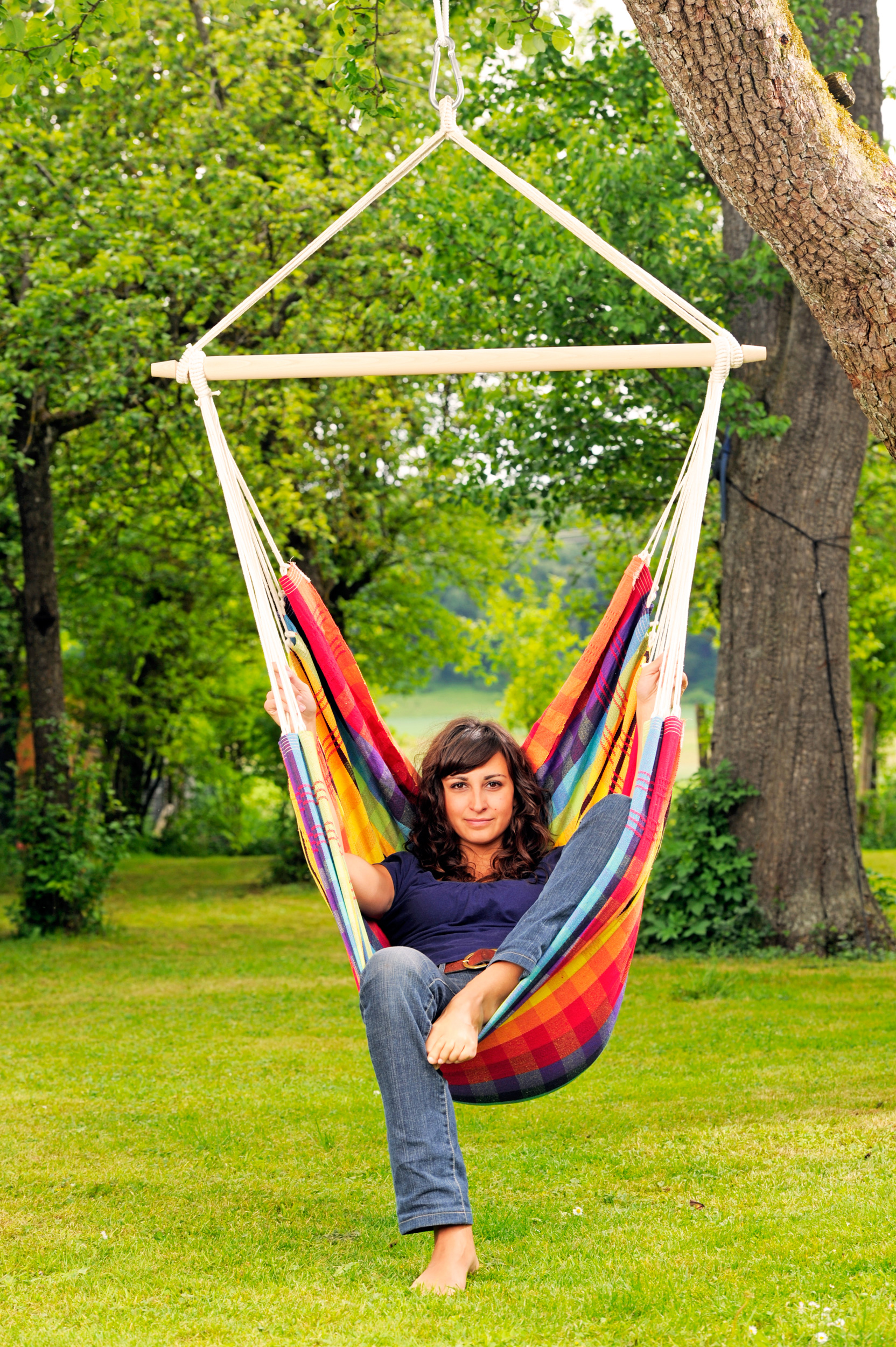 AMAZONAS XL Hängesessel Brasil Rainbow mit Spreizstab Sitzfläche ca. 160 x 130 cm