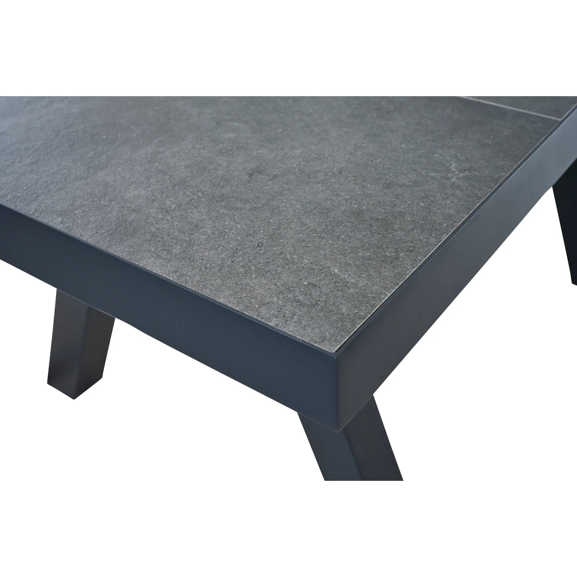 Silva Dining Tisch Lindos 160/200 x 90 cm, FSC Alu, Keramik, Teak FSC 100 %