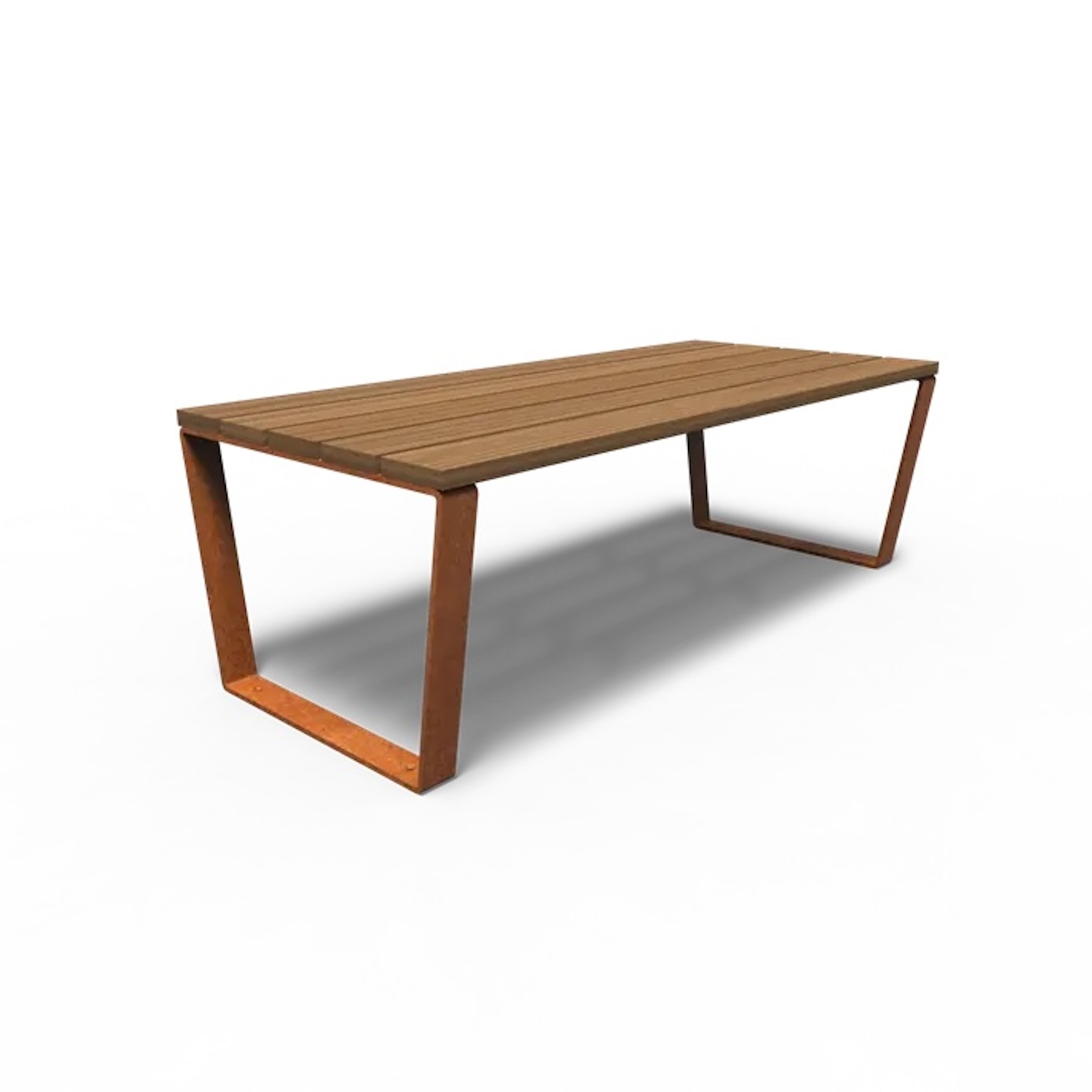Adezz Gartentisch Serie MIO 230 x 100 x 76 cm Tischplatte Holz Kebony Rahmen Cortenstahl