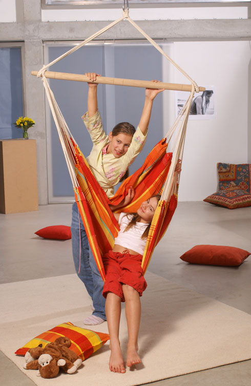 AMAZONAS XL Hängesessel Brasil Papaya mit Spreizstab Sitzfläche ca. 160 x 130 cm